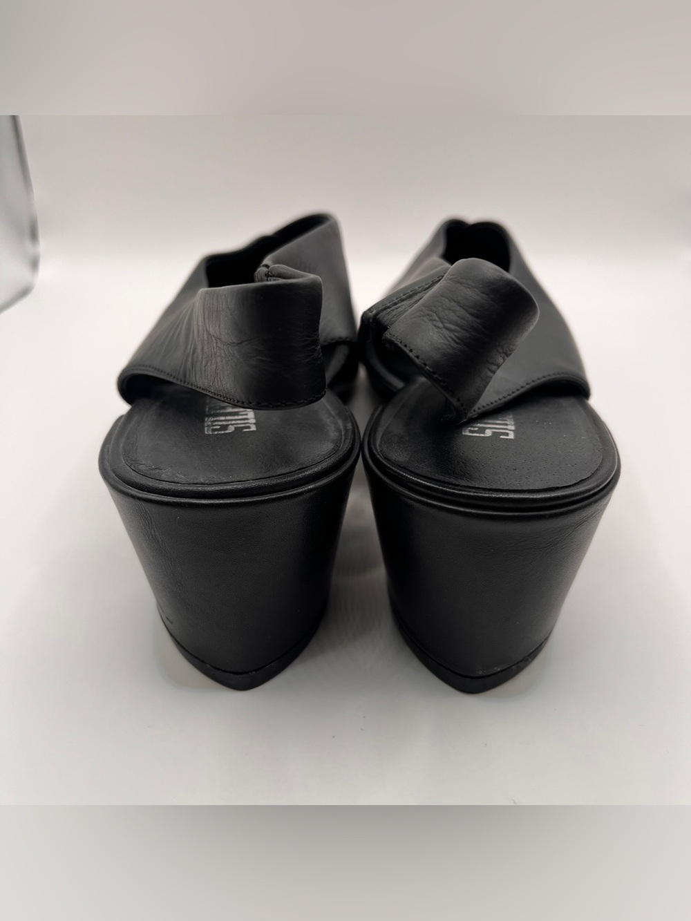 Silent D Anthropologie black leather slingback pointed toe block heel 39 US8.5 - Picture 7 of 8